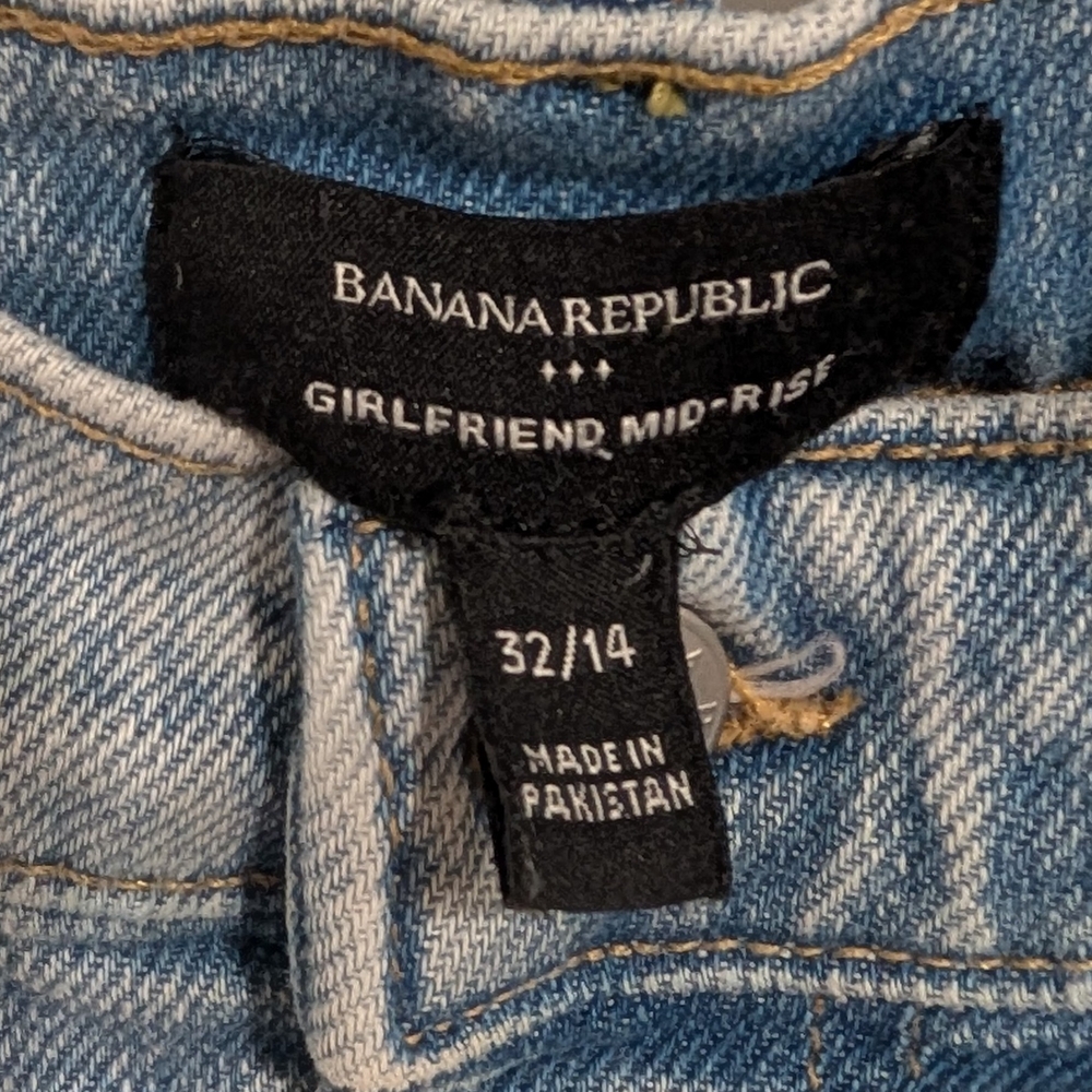 Banana Republic Button Fly Girlfriend Midrise Straight Leg Jeans Size 32/14 - Picture 5 of 5